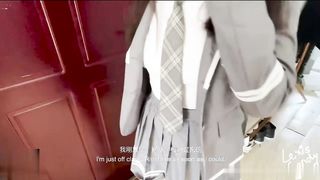 【69堂免费视频】剧情演绎，制服校花兼职钟点工，被大屌房主强上，对话刺激