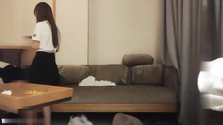 【69堂午夜视频】约了个短裙白衣萌妹子啪啪，沙发上操性感肉丝舔弄调情上位骑坐猛操